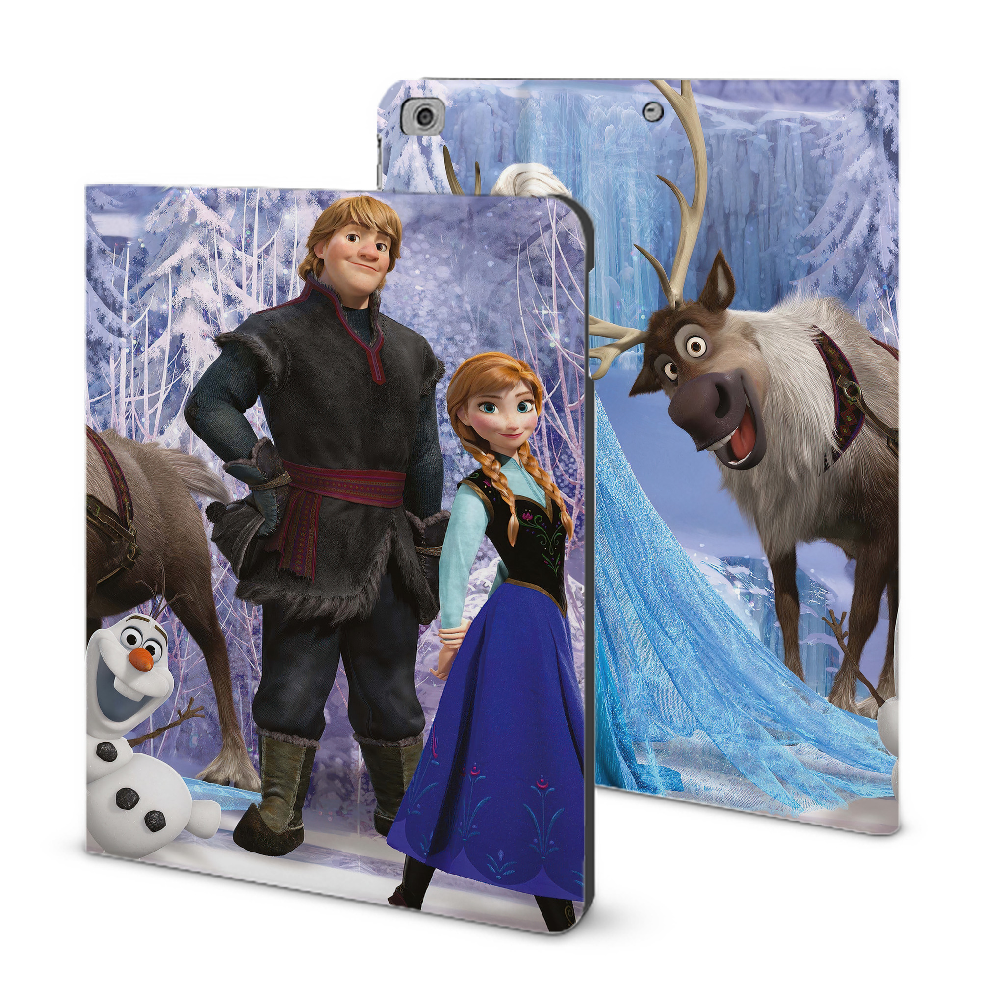 （画像用） アナと雪の女王 アンナ エルサ Frozen Anna Elsa IPad ケース ブック型 PUレザー TPU 耐衝撃 軽量 薄型 ペン収納なし 全面保護 IPad 各モデル対応